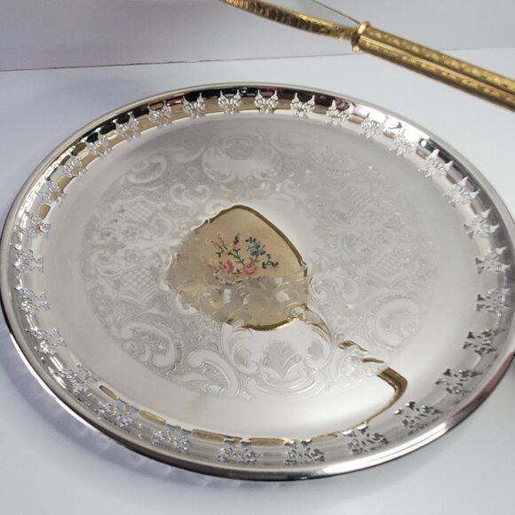 Birks Primrose Plated Serving Tray – 13.5" – Vintage w/ Original Box - Picture 10 of 11